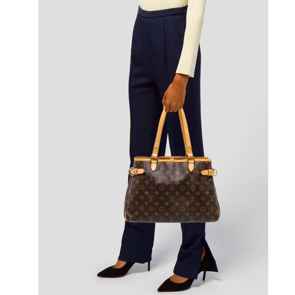 AUTH & VTG LOUIE VUITTON BROWN MONOGRAM CANVAS BATIGNOLLES VERTICAL ED. TOTE - Picture 2 of 16